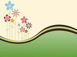 Green vector flower ppt background picture