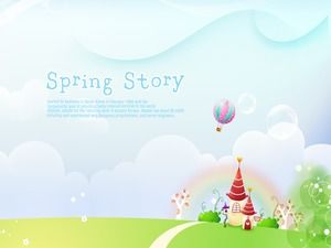 Green Spring Story PPT Фоновая картинка