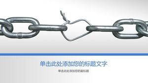 Gray iron chain chain team building PPT background picture