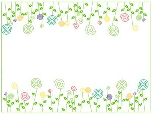 緑のかわいい花と植物のPPT背景画像