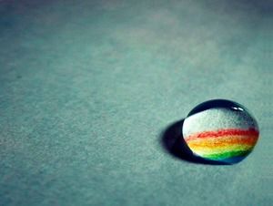 Rainbow PPT background picture in gray water drops