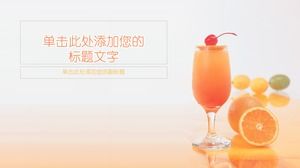 A glass of orange juice oranges PPT background picture