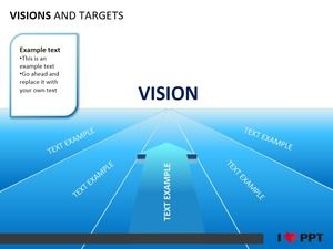 Diagrama PPT de visión de objetivo comercial