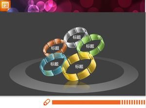 5 surround 3D transparent PPT charts