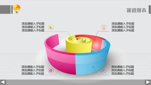 Exquisite fashion color stereo PPT chart