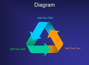 Diagrama PPT cu inel triunghi cu săgeți interactiv