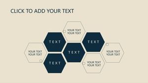 Diagrama de PPT de negocio simple de relación plana de lado a lado