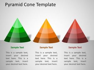 Exquisite cone graphic background PPT chart