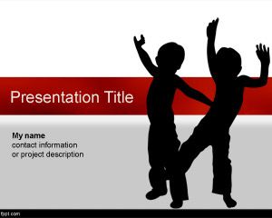 İki Çocuk PowerPoint Şablonu