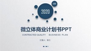 Modelo completo de ppt do plano de negócios estéreo micro azul estável