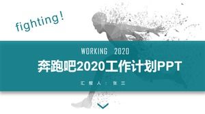 Ejecutar ahora Resumen de fin de año 2020 plantilla de plan de trabajo de año nuevo