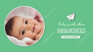 Cute minimalistic baby growth album ppt template