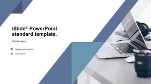 Business blue gray geometric wind simple atmosphere business work report ppt template