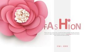 Pink atmospheric high-end fashion work summary report ppt template