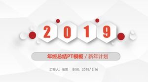 Light gray low triangle background micro stereo style year-end summary new year plan ppt template