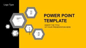 Kuning hitam datar gaya geometris suasana sederhana Eropa dan Amerika ringkasan laporan fan umum ppt template