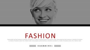 Modèle ppt de promotion de présentation de marque de vêtements de mode de style de magazine géométrique de ligne minimaliste
