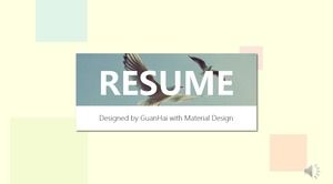 Imitation Material Design style animated personal resume ppt template
