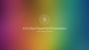 Colorful hazy background minimalistic iOS style ppt template