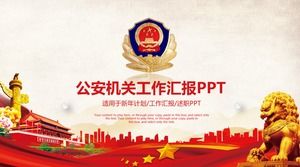Partai organ keamanan publik merah dan template laporan kerja pemerintah ppt