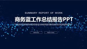 Arbeitszusammenfassungsbericht-ppt-Schablone des schönen Partikelaufflackernhintergrundgeschäfts blaue