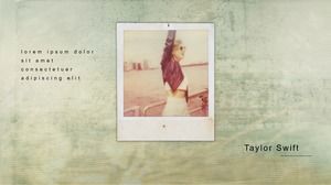 Retro music style Taylor Swift personal theme ppt template