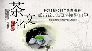 Tema de cultura de chá de estilo chinês de tinta