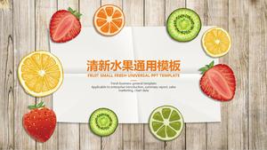 Fundo colorido de fatia de fruta fresca modelo PPT para download gratuito