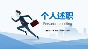 Plantilla ppt de informe de informe personal azul minimalista de ejecución