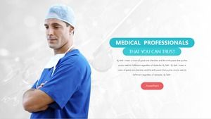 Exquisite flat European and American style medical service related ppt template