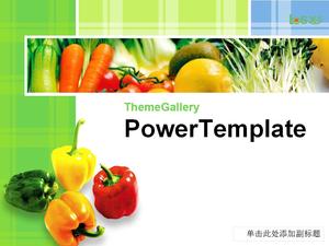 绿色蔬菜背景食品PPT模板
