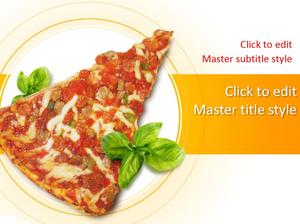 下载西式披萨背景的美食幻灯片模板