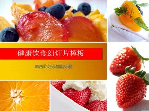Ensalada de fruta de fresa de tema de alimentación saludable