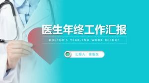 Modelo de ppt de relatório de trabalho de fim de ano de medicina médica trabalhador médico