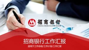 China Merchants Bank apresentação de negócios relatório de trabalho modelo ppt geral
