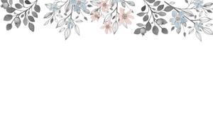 5 elegant watercolor plant branches and leaves PPT background pictures