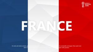 低調背景法國隊世界杯主題ppt模板