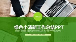 Green small fresh business style work summary ppt template filled with pictures yourself