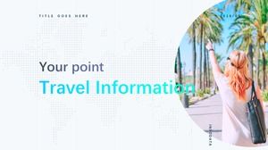 Elegant small fresh style holiday travel vacation travel work plan summary ppt template
