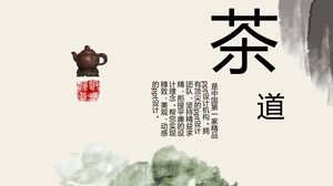 Modelo de ppt de estilo chinês de introdução de cultura de chá de cerimônia de chá