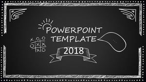 Tahta arka plan tebeşir elle çizilmiş yazı tipi grafik yaratıcı tez ppt şablonu