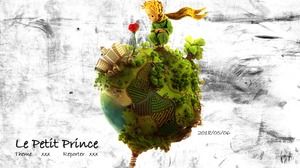 Plantilla de ppt de tema de película de animación de fantasía "Principito"