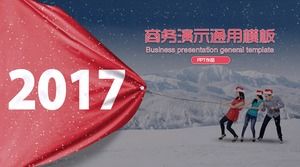 Snow sports theme śnieg element prezentacji biznesowych uniwersalny szablon ppt