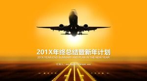 Zusammenfassung der Arbeit zum Jahresende des Flugzeugabflugunternehmens und ppt-Vorlage für den Neujahrsarbeitsplan