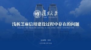 Templat ppt umum tesis kelulusan Universitas Fudan