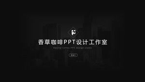 Plantilla de ppt general de promoción de negocio de presentación de empresa de estilo plano minimalista en blanco y negro