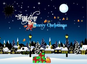 Merry Christmas-Christmas wishes cartoon animation greeting card ppt  template PowerPoint Templates Free Download