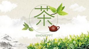 Modello di ppt di tema della cultura del tè di arte del tè del tè