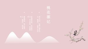 Peach Blossoms-template ppt gaya Cina yang sederhana dan indah