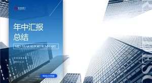 Laporan ringkasan presentasi presentasi perusahaan yang luar biasa indah dan atmosfer, template bisnis biru